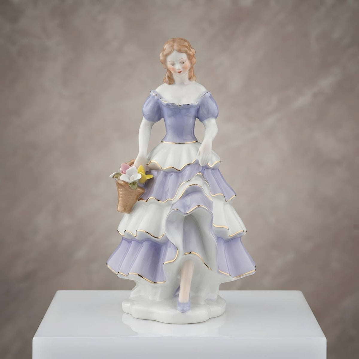 Graceful Victorian Lady with Flower Basket GI006, front view