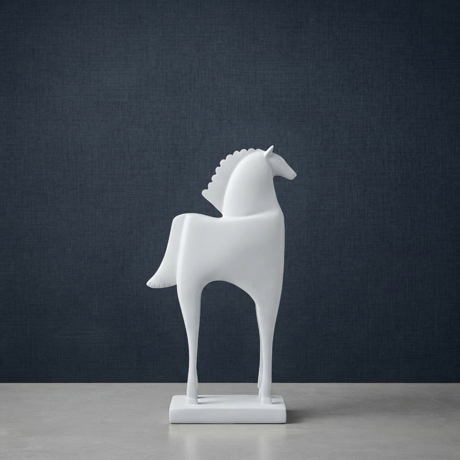 Modern Minimalist White Horse Showpiece