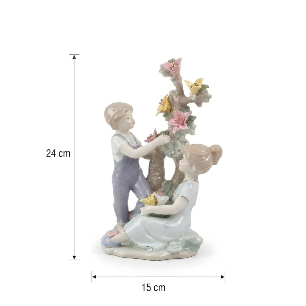 Blooming Love Ceramic Couple Showpiece