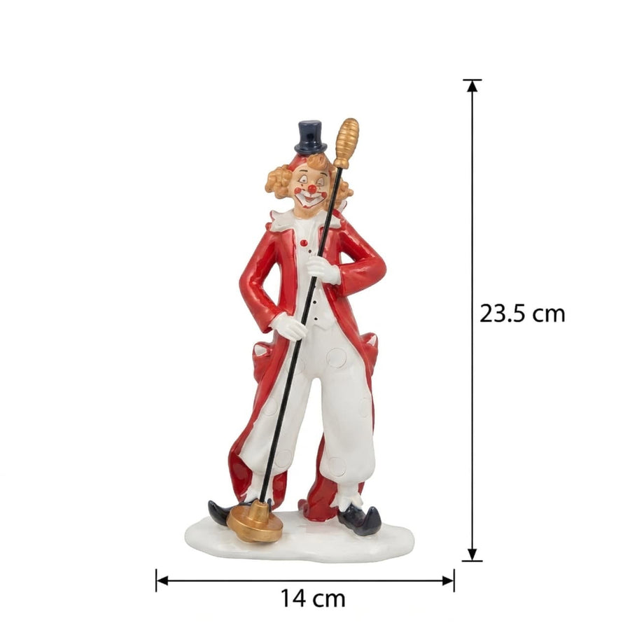 Vintage Circus Clown Decorative Figurine with Staff