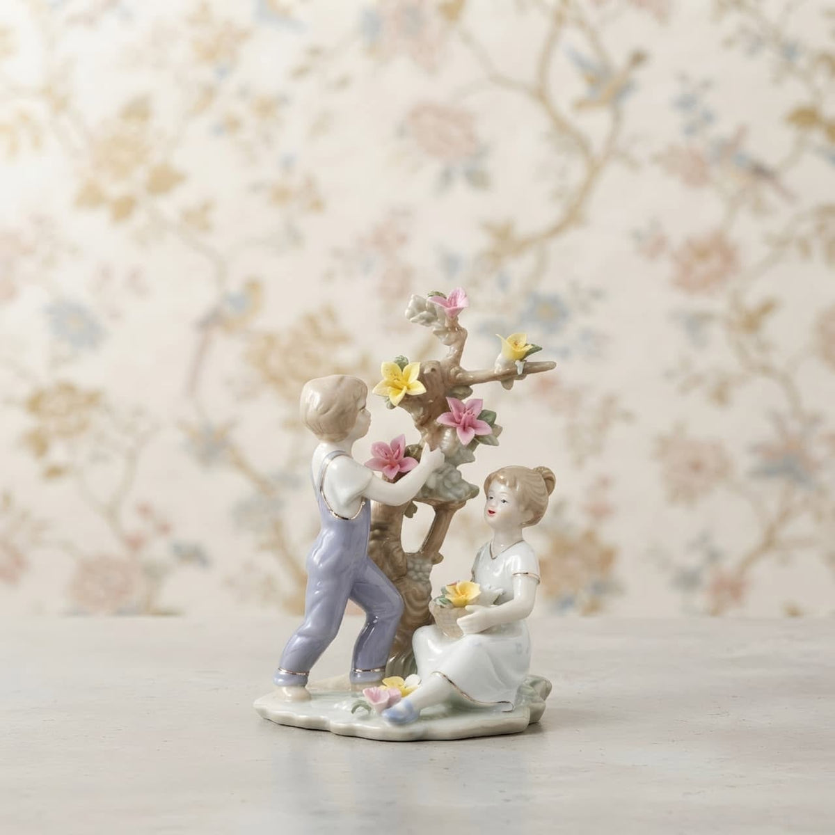 Blooming Love Ceramic Couple Showpiece