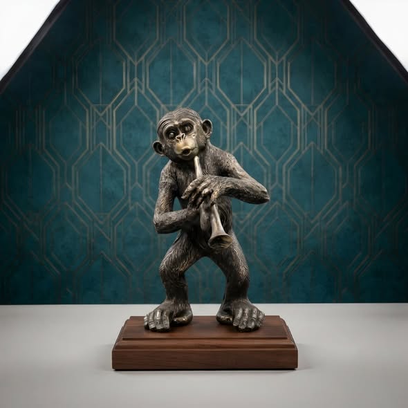 Musician Monkey Statue