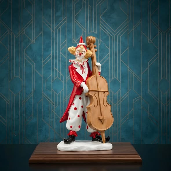 Violin Clown Decorative Figurine