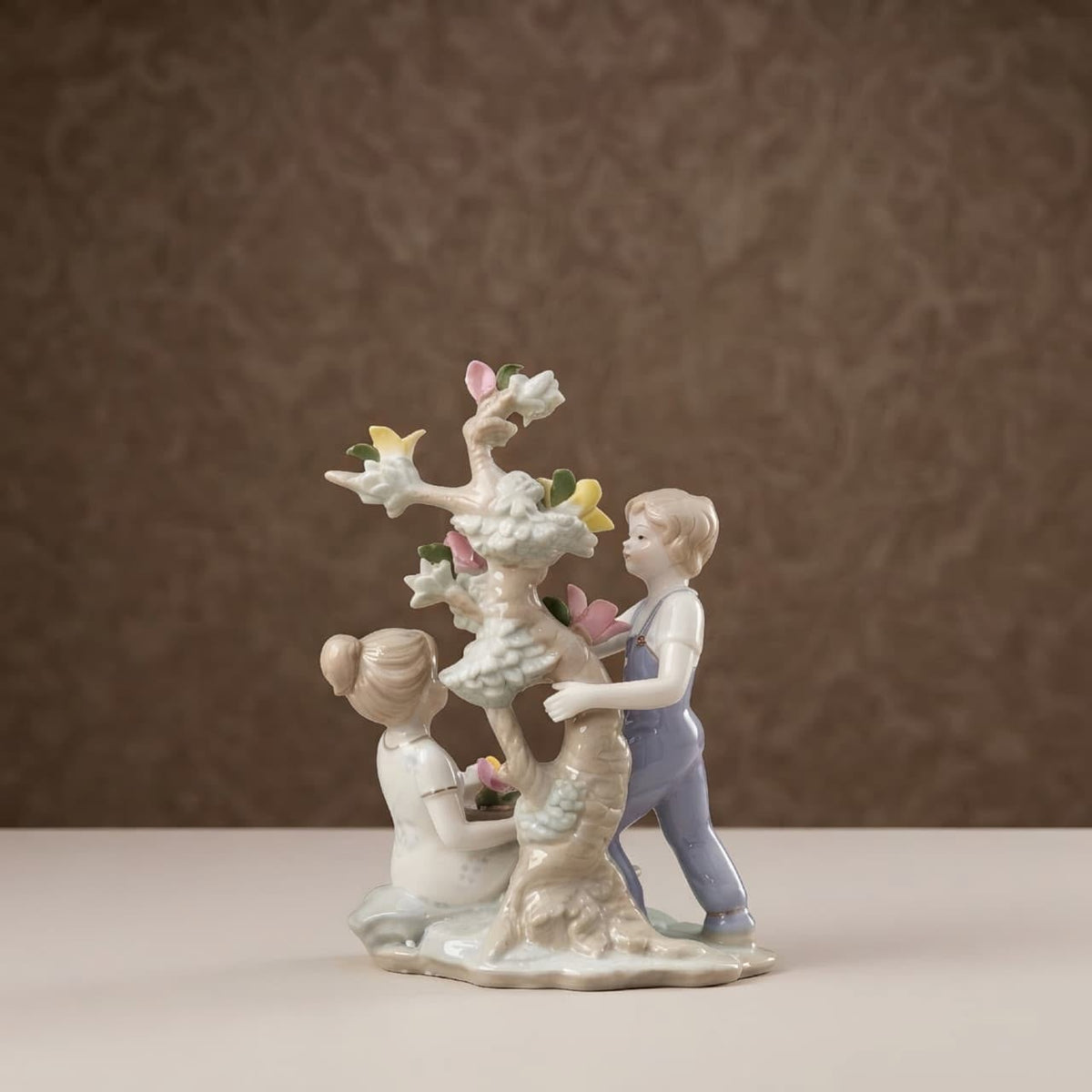 Blooming Love Ceramic Couple Showpiece