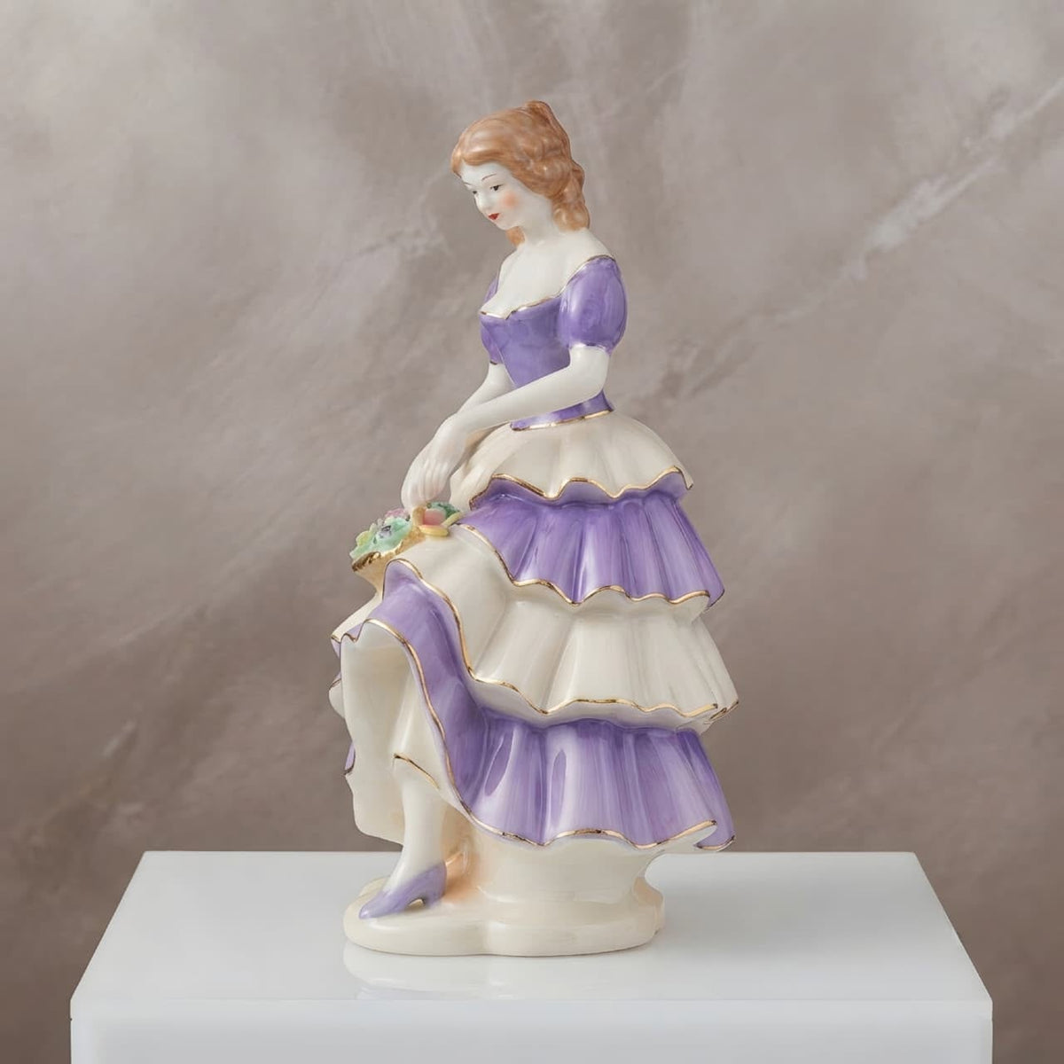 Graceful Victorian Lady with Flower Basket GI006, side view