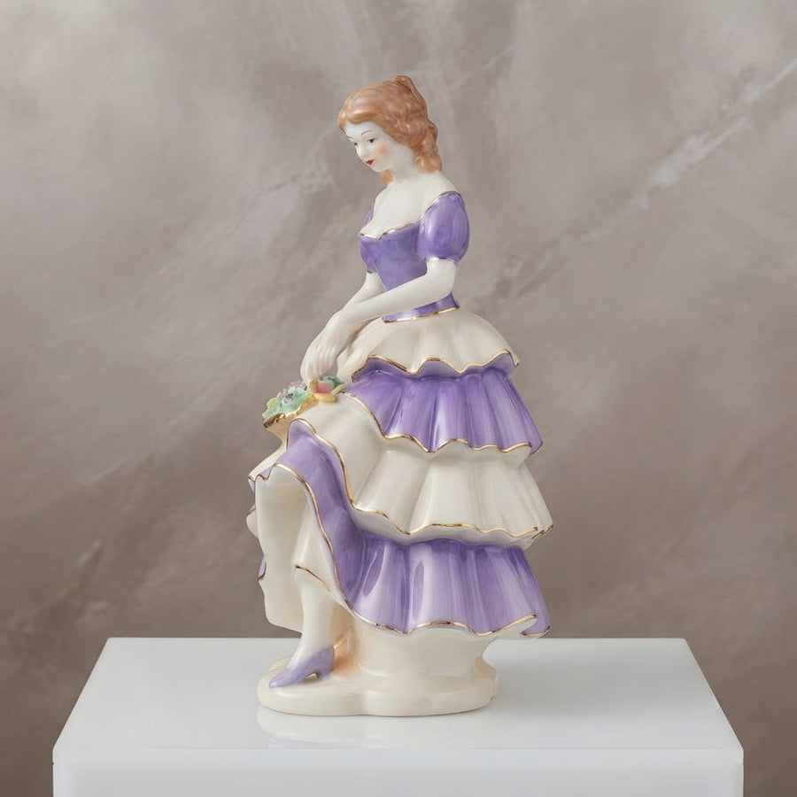Graceful Victorian Lady with Flower Basket GI006, side view
