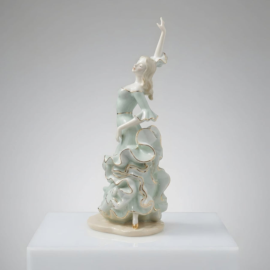 Vintage Style Porcelain Flamenco Dancer Figurine GI007, side view